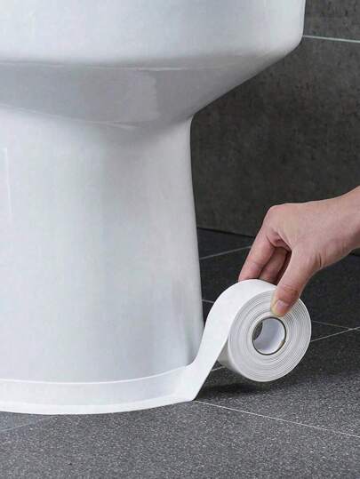 1支 2.2/0.87厘米 白色地板密封胶，防水防霉密封胶，美观接缝密封胶，厨房防水接缝密封胶，浴室裂缝及边角密封条，防水胶带，浴室配件，夏季浴室装饰浴室配件浴室工具