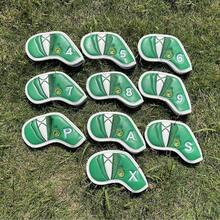 10pcs Waterproof Golf Iron Head Covers- PU Material For Ultimate Club Protection And Longevity - Green - View 8