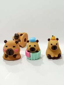 5pcs/10pcs/20pcs Cute Soft Silicone Capybara Pencil Caps, Cartoon Animal Pencil Toppers, Random Colors And Styles, Pencil/Pen Accessories, Adorable Pencil Tip Extenders, Student Rewards/Gifts, Prevent Pencil Scratches, Suitable For Students, Office Supplies, Gifts For Family, Friends, Coworkers, School Stationery - Multicolor 1 - View 5