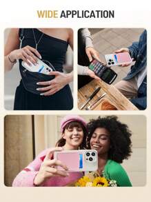 حامل بطاقة هاتف محمول - حامل بطاقة محدد للهاتف متوافق مع هواتف آيفون والأندرويد، محفظة صغيرة على شكل محفظة لحمل البطاقات للنساء، محفظة نقود، محفظة ماجسيف، محفظة بطاقات