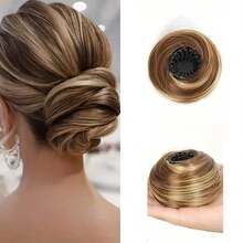 Voluminous Bird's Nest Bun - Elegant High-Temperature Silk Fiber Women's Bun, Messy Elastic Headband Style, Essential Item For Quickly Creating Fashionable Hairstyles