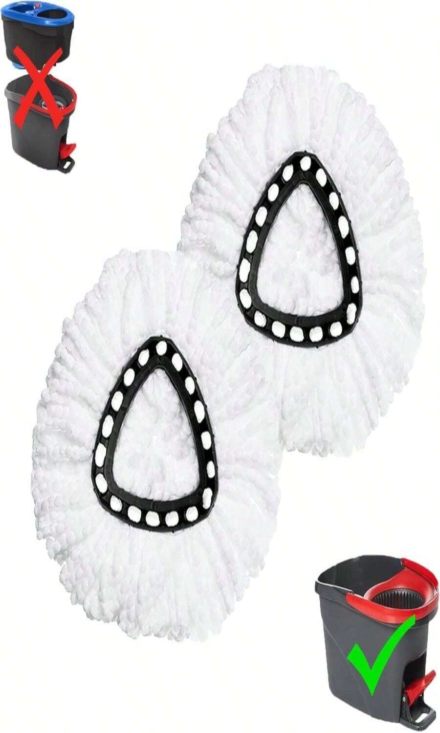 4 Pack Mop Replacement Heads For O-Ceda EasyWrin Spin Mop, Microfiber Spin Mop Refills, Easy Cleaning Mop Head Replacement - 2 Count Pack of 1 - 查看 1