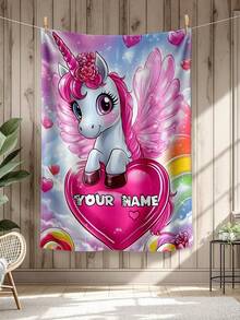 1pc Customized Personalized Blanket, Text, DIY, Pattern, Memorial Blanket, Tapestry, Photo Portrait Blanket Design, Suitable For Girls, Boys, Adults, Valentine's Day, Lightweight, Baby Blanket, Back To School, For Family, Mother's Day, Birthday Gift - Multicolor - View 4