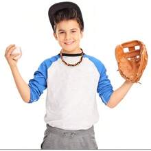 6 collares de béisbol de 18 pulgadas, 3 cuerdas trenzadas, collar de tornado, collar deportivo, collares de béisbol de titanio para fanáticos del deporte - Estilo y - Ver 4