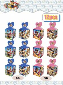 Paw Patrol Hộp quà tặng tiệc và tụ họp theo chủ đề Puppy Patrol dùng một lần gồm 12 hộp bỏng ngô, 24 hộp khoai tây chiên, 12 hộp táo, 12 hộp kẹo, hộp quà trang trí tiệc sinh nhật cho chó con, hộp đựng đồ ăn tiệc sinh nhật, hộp quà lưu niệm tiệc lễ hội và tụ họp, thích hợp cho các buổi họp mặt gia đình, tiệc sinh nhật, tiệc lễ hội, giáng sinh, halloween, lễ tạ ơn, ngày thiếu nhi, mùa tựu trường, mùa tựu trường và các buổi tụ họp và hoạt động khác - Nhiều màu - Xem 9