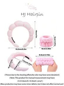 FURDANXINYI Bộ 1/2/3/6 chiếc băng đô thời trang màu trơn dành cho nữ và 2 chiếc vòng tay trang trí, băng đô mút xốp dùng để trang điểm và chăm sóc da, băng đô mút xốp mềm mại cho phụ nữ và bé gái, quà tặng, phụ kiện tóc. - Hồng - Xem 12