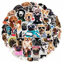 50 Pcs Funny Realistic Dog Expression Stickers, PVC Sticker For Envelopes, Fishing Rod Decor, Party Decorations, Labels, Self-Adhesive Stickers, Suitable For Scrapbooks, Laptops, Luggage, Guitars, Water Bottles, Phone Cases, Urban Youth Fashion Decorations