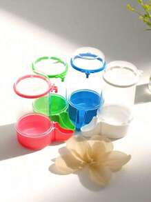 1 Pet Bird Automatic Water Feeder Parrot Pearl Bird Kettle Large Bird Feeder With Buckle Automatic Water Feeder, Bird Automatic Water Feeder, Millet Box, Parrot Water Drinker, Kettle Bird Supplies, Dual-Purpose, Drinking Water And Feeding, Automatic Water Feeder. - White - View 5