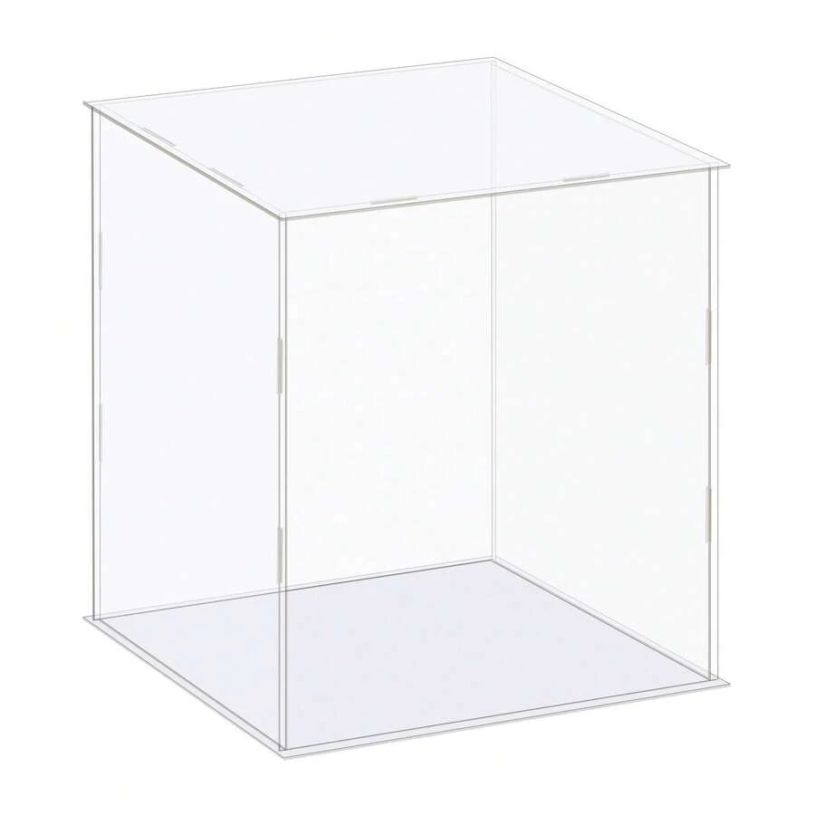 Clear Display Case, Acrylic Box Assemble Dustproof Box Showcase For Collectibles, Crafts - 透明 8.3x8.3x10 英寸 - 查看 1