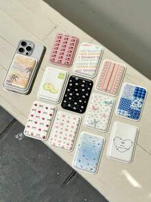 1 件韩式磁卡夹贴纸，图案可爱，适合所有手机型号，Magsafe 皮革卡套