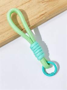 1pc/3pcs/5pcs/10pcs Colorful Handmade Braided Rope Keychain, Backpack Charm, Anti-Loss Key Ring Phone Accessory Polyester Short Rope Pendant Phone Case Key Chain - Colorblock Weaving - View 22