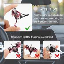 Purple Dragon Car Accessory,1pcs Bling Wyvern Car Air Freshener Vent Clip,Cute Girly Refillable Air Freshener Diffuser,Dazzing Rhinestone Dashboard Decoration For Women - 1 - 查看 7