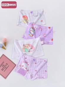 Coollikuli 8 Pairs Of Pure Cotton Briefs For Young And Colorful Girls (Little Young Girl) For All Four Seasons, Comfortable And Soft For Medium And Large Baby Girls, Cartoon Mermaids, Letters, Hearts, Strawberries, Bears, Ducks, Chicks - Multicolor - View 4