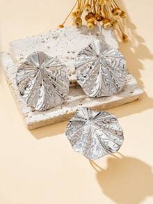 Women's Jewelry Set, Ring + Lotus Leaf Earrings - Lotus Leaf Ring + Earring Set - View 12
