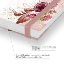 iscool Daily Planner Plus 2025 Floral Monogram Initial Letter J - 白色和粉紅色 - 查看 11