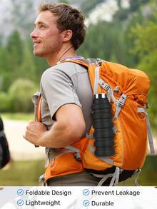 1 Stück 16.91-Ounce faltbare Wasserflasche, Silikon dehnbarer Becher, tragbare faltbare Reise Wasserflasche, mit vielseitigen Anwendungsszenarien.