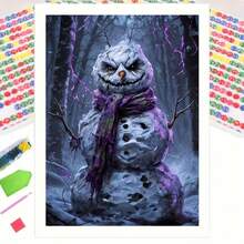 1 Stück Weihnachts-5D-Diamantmalerei-Set, DIY Handwerkskunst, exquisite ungerahmte Raumdekoration, Vollrund-Diamant-DIY-Set, Lässig-Stressabbau Winterdekoration Geschenk, perfekter Punkteffekt durch Diamanten