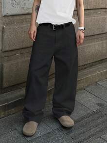 1 chiếc quần jeans nam ống đứng Infinite Jeans, thương hiệu chất lượng cao, thoải mái, thích hợp cho các hoạt động ngoài trời (Không bao gồm thắt lưng và phụ kiện) - màu đen - Xem 4