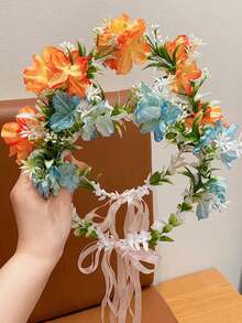 1件/2件/3件装仙女粉色花朵头饰，森林风格花卉头饰，女孩和女士拍照道具发饰，锐舞派对配饰，皇冠，头饰，服装皇冠，发饰花环，头花环，发藤，发圈，准新娘，粉色发夹，婚礼，女士夏威夷服装，情人节配饰，春季 - 彩色 - 查看 14