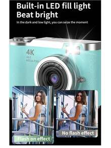 Cámara digital compacta recargable con zoom óptico 18X, 48MP de resolución, enfoque automático, resolución 4K, detección de rostros y pantalla de 2.8" - LK-007 Marrón - Ver 7