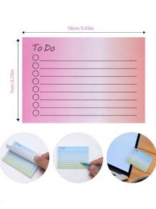 50/150 件渐变色多色计划便签，个性化记事本，横向版本，适合学生、办公室工作人员、家庭使用、学校用品、返校用品、办公用品、办公桌配件、返校配件、办公与学习用品 > 笔记本与书写板 > 便签