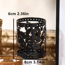 Halloween Hollow Iron Candle Holder, Centerpiece Decor For Dining Table, Fireplace, Halloween Decoration And Party, Witch, Owl, Pumpkin Design