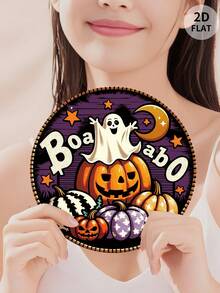 1pc Vintage Halloween Decoration Hanging Sign, Trick Or Treat Theme, Ghost Pattern 2D Printed Design, Wooden Plaque For Home, Restaurant, Bar, Storefront, Cafe Decor Home Decor Room Decor