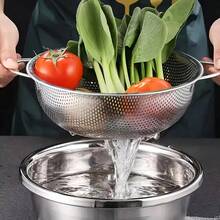 1 peça/3 peças, Malha de Filtração de Água em Aço Inoxidável, Cesta de Filtração de Água de Cozinha Durável, Adequada para Frutas, Vegetais, Massas, Etc., Drenagem de Cozinha, Lavagem de Vegetais, Lavagem de Frutas, Seguro para Máquinas de Lavar Louça de Uso Pesado