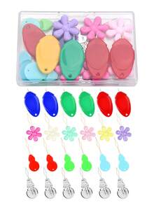 Leicht zu benutzender Nähnadel-Einfädler-Set, Kupferdraht & Kunststoff-Nadelführer, Garnführungswerkzeug, geeignet für Senioren, DIY Kreuzstich-Nadelführer