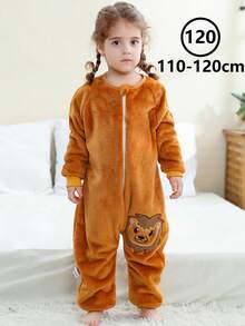 MICHLEY 1pc Baby Cartoon Animal Flannel Cute Sleeping Bag, Long Sleeve Zipper Comfortable Unisex Infant Supplies, Suitable For Living Room, Halloween, Party Wear - Multicolor - View 18