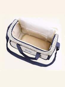 Set di 5 borse da mamma ricamate con motivo orsetto alla moda, in grado di contenere molto, borsa a tracolla multifunzione per mamma e bambino, borsa fasciatoio