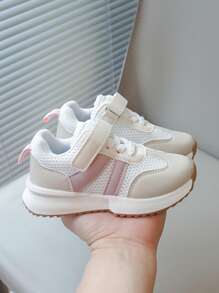 1 双简约儿童运动鞋，女孩/男孩休闲儿童运动鞋，防滑软底透气鞋 - 粉色 - 查看 6