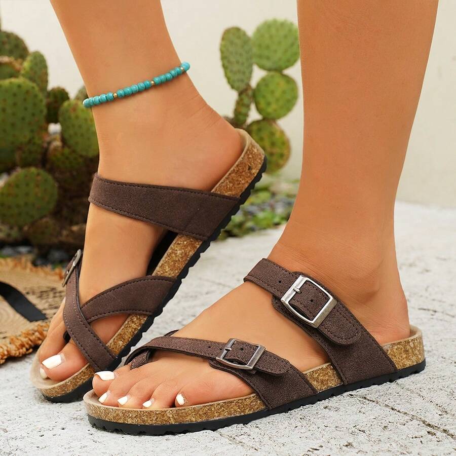 Airflow Mesh Sandals With Arch Support For Walking Running Beach Casual Wear Summer4Slippers - màu nâu - Xem 1