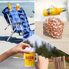 1pc Beach Towel Clip , Crocodile , Beer Bottle , Clownfish LeisureChair Towel Clamp , Large Plastic Clothes Clip , Prevent Towels FromBeing Blown Away , Suitable For Use On Beaches , Holiday SwimmingPools , Cruise Ships , And Terraces - Yellow - View 4