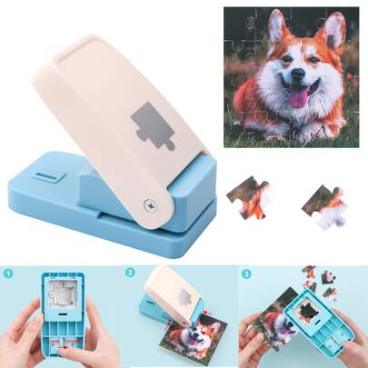 Handmade Creative Birthday Gift Jigsaw Puzzle Punch; Mini Puzzle Maker;Portable Puzzle Pieces Puching Machine This Tool Lets You Easily Create Custom Puzzle Pieces, Perfect For Festival/Mother's Day/Father's Day/Gratitude/Birthday/Romantic Love Theme