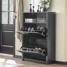 SoBuy Shoe Cabinet FSR87-BR - Black - View 9