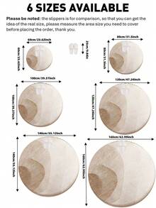 1 件圆形地毯几何条纹设计圆形地毯，可水洗防滑，适用于玄关、客厅、办公室、卧室、书房、室内地毯、可水洗地毯、房间地毯、客厅地毯、厚实易清洁、卧室地毯、床边地毯、卧室地毯、卧室装饰、房间装饰、家居装饰、客厅装饰、秋季家居装饰 - 彩色 - 查看 4