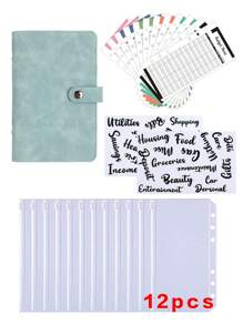 A6 Soft PU Leather Snap Closure Loose-Leaf Binder With Cash Envelope Pocket, Personal Finance Budget Planner, Refillable Cash Wallet For Traveling, Daily Savings Notebook, Household Account Book,Back To School,School Supplies