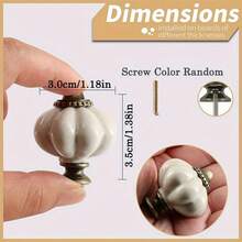 6pcs Acrylic Pumpkin Knobs, Vintage Cabinet Drawer Pulls, Single Hole With Screws, Decorative Dresser & Closet Hardware, Furniture Accessories For Home Renovation - Multicolor - View 9