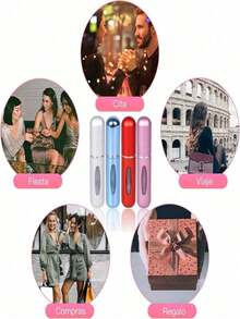 Refillable Perfume Atomizer Spray Bottle, Perfume Bottle Single Pack, Shiny Pink Fragrance Bottle Sprayer Pump Storage Container, Portable Mini Perfume Dispenser For Travel, Purse, Gym, Living Room, Bedroom, Bathroom, Home Decor, Wedding, Party, Birthday, Valentine's Day, Christmas Gift For Women, Men, Teens, Mom, Dad, Friend, Luxury Accessory, Fun Unique Gift Idea - 彩色 - 查看 4