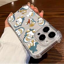 Full Coverage Cartoon Mofusand Cat Phone Case For  16 15 14 13 12 11 Pro Max X XR XS Max 8 7 Plus Shockproof Transparent Soft Back Cover - For Your New - 1PC - 查看 4