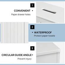 Royalswill Bathroom Storage Cabinet Ultra-Thin Design, Toilet Paper Storage Rack, Waterproof Wooden Storage Rack, Scandinavian Style Multifunctional Toilet Shelf - White-cabinet - View 4