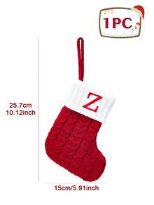 1Pc Knitted Letter Christmas Socks, Christmas Alphabet Knit Stockings, Mini Christmas Socks With Embroidered Letters, Merry Christmas Decorative Socks, Xmas Decor, Christmas Decorations For Home, Christmas Ornaments, Christmas Tree Decorations, Christmas Theme Dress Up Home Decor Christmas Decorations Room Decor Winter Christmas Decorations Home Christmas Gifts