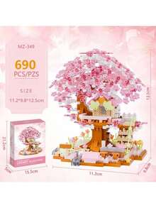 600+ Piece Micro-Particle Four Seasons Tree House Building Blocks, Perfect For Building A Dreamy And Sweet Tree House For Your Loved One, Ideal For Living Room Decor, Birthday Gifts, And Presents For Friends, Family, And Partners - Multicolor - View 10