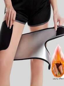 可调节大腿修剪器，男女适用，桑拿汗蒸腿套，适合高强度腿部锻炼和瘦身 - 黑色 - 查看 1