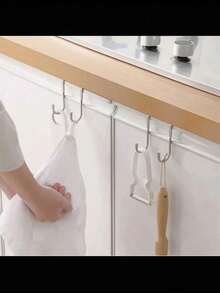 1/2 chiếc móc treo đồ hình chữ S đôi bằng thép không gỉ không cần khoan, móc treo đồ cửa sau tủ bếp, phòng tắm, nhiều màu - Nhiều màu - Xem 7