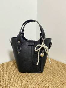 Mini Black Handbag For Women, Lightweight Tote Bag With Cosmetic Pouch, Suitable For Daily Commute To Fit Wallet, Phone And More - Black - View 4