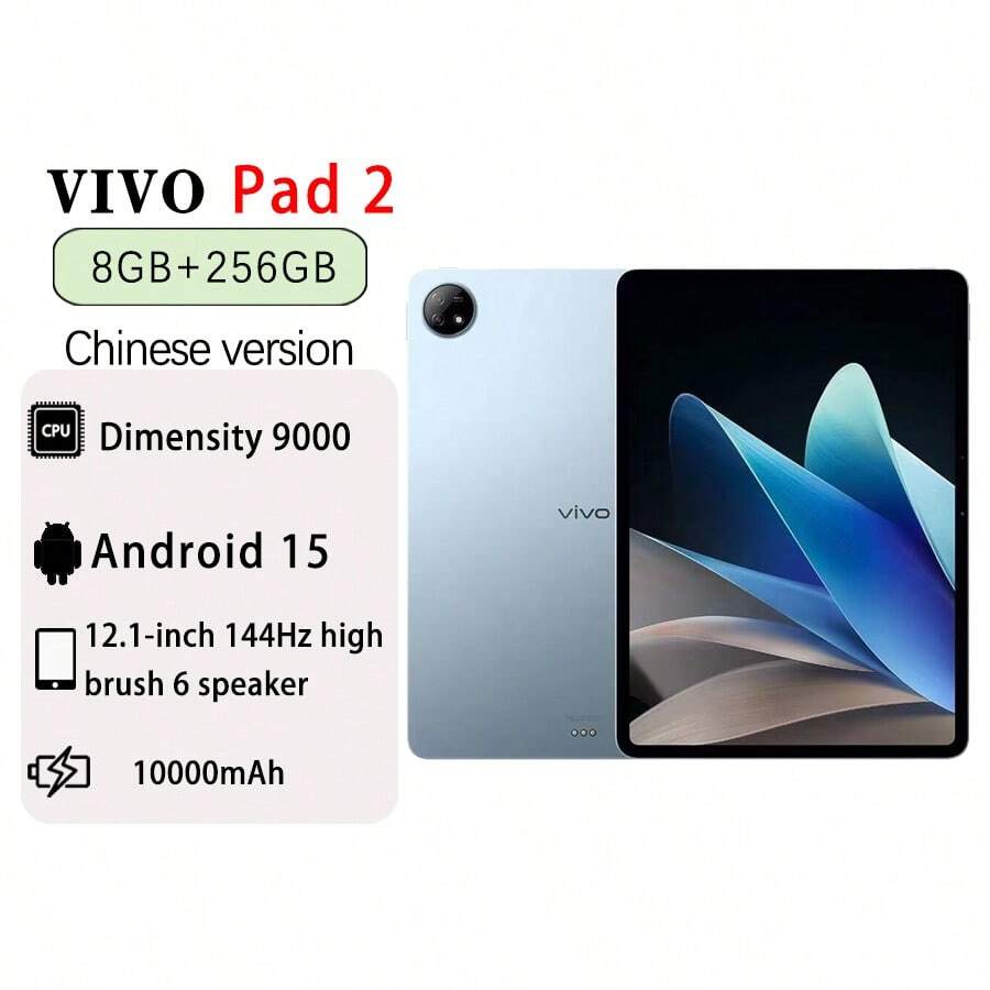 vivo Pad 2 Flagship Audio And Video System With 6 Speakers, 144Hz Refresh Rate, Dimensity 9000 Processor For Smooth Performance, 12.1-Inch Screen, Ocean Blue - Clear Sea Blue - View 1