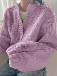 Chaqueta de punto de estilo perezoso y suave de atmósfera de ocio de otoño e invierno EAVA