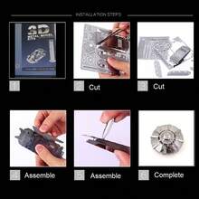 3D Modelo de Montagem de Metal, Quebra-cabeça de Fivela de Aço Inoxidável DIY, Modelo de Avião, Sem Cola, Presente de Aniversário, Ornamento Decorativo, Helicóptero KA-050, Helicóptero RAH-66, OVNI, Caça Nieuport 17, Caça Typhoon